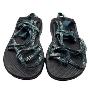 Chaco Sport Sandals Teal Black and White Ballistic Nylon Women US 7